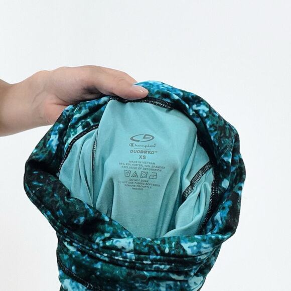 Champion Duo Dry Blue Printed Ankle Length Activewear Leggings Size XS - Picture 3 of 3